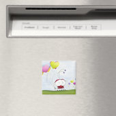 Aimant Charmante coccinelle aux ballons colorés (In Situ (Lave-vaisselle))