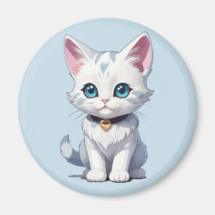 Aimant Charmante conception de chats blancs
