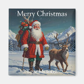 Aimant Charmante frigidaire sur le thème de Noël (Devant)