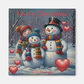 Aimant Charmante frigidaire sur le thème de Noël (Devant)