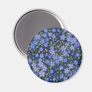 Aimant Charmantes fleurs de pervenche dispersées bleu pro