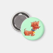 Aimant Charme Cartoon Wiener Chien (Recto/Verso)