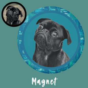 Aimant Charme de visage de Pug noir mignon Amour de chi