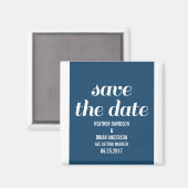 Aimant Charme Enregistrer la date Aimant, Bleu foncé (Recto/Verso)