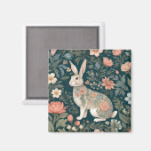 Aimant Charme Rabbit William Morris Inspiré Floral (Recto/Verso)