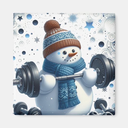 Aimant Charming Poids Lifter Snowman (Devant)