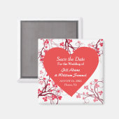 Aimant Charming Red Heart Sauvez la date (Recto/Verso)