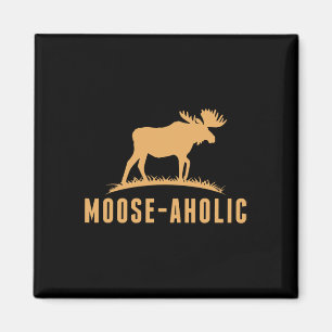 Aimant Chasse amusante Graphique Moose-aholic Femmes Homm