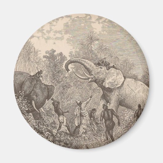 Aimant Chasse aux éléphants (Devant)