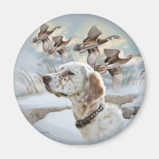 Aimant Chasse aux Setter Anglais (Devant)