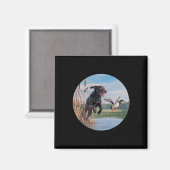 Aimant Chasse Black Labrador Lab Chasse aux canards. Oise (Recto/Verso)