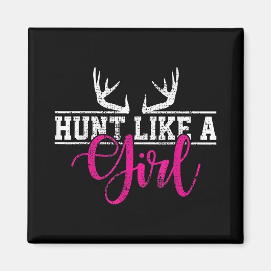 Aimant Chasse Fille Chasse Comme Une Fille (Devant)