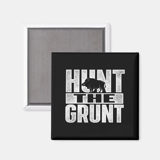 Aimant Chasse Le Grunt Boar Chasse Le Chasseur Wild Hog (Recto/Verso)