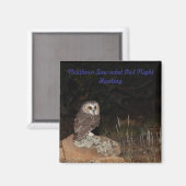 Aimant Chasse nocturne à la Chouette blanche du Nord (Recto/Verso)