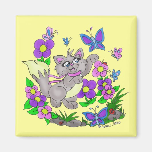 Aimant "chasseur de papillons" (Devant)