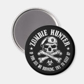 Aimant chasseur zombie mort-vivant (Recto/Verso)