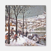Aimant Chasseurs dans la neige, Pieter Bruegel l'Ancien (Devant)