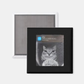 Aimant Chat à anneau avec mème de mouvement (Recto/Verso)