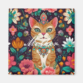 Aimant Chat à bijoux couronné (Devant)