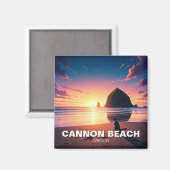 Aimant Chat à Cannon Beach Oregon (Recto/Verso)