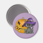 Aimant Chat à citrouille (Recto/Verso)