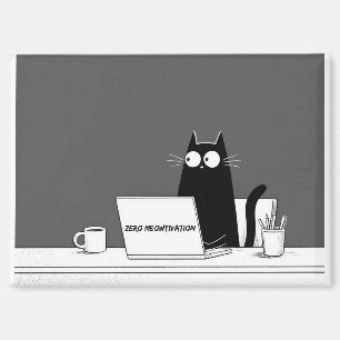 Aimant Chat à motivation zéro – Dessin animé drôle de tra