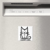Aimant Chat à moustaches, j'adore les chats (In Situ (Lave-vaisselle))