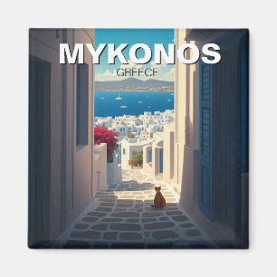 Aimant Chat à Mykonos Grèce Cyclades Voyage