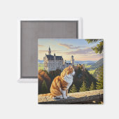Aimant Chat à Neuschwanstein Château Allemagne Voyage (Recto/Verso)