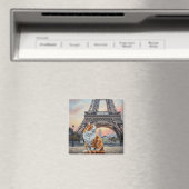 Aimant Chat à Paris Tour Eiffel Carte postale (In Situ (Lave-vaisselle))