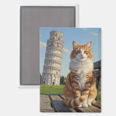 Aimant Chat à Pise Italie (Recto/Verso)