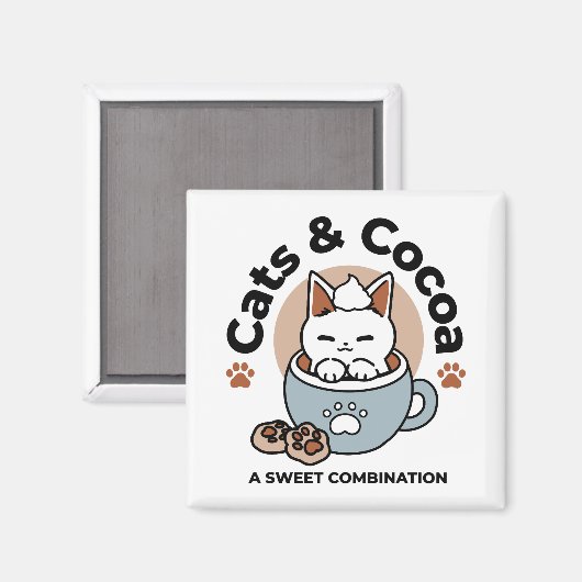 Aimant Chat adorable en Mug Conception de vacances - Chat (Recto/Verso)