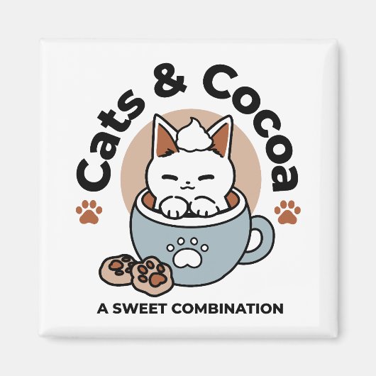 Aimant Chat adorable en Mug Conception de vacances - Chat (Devant)