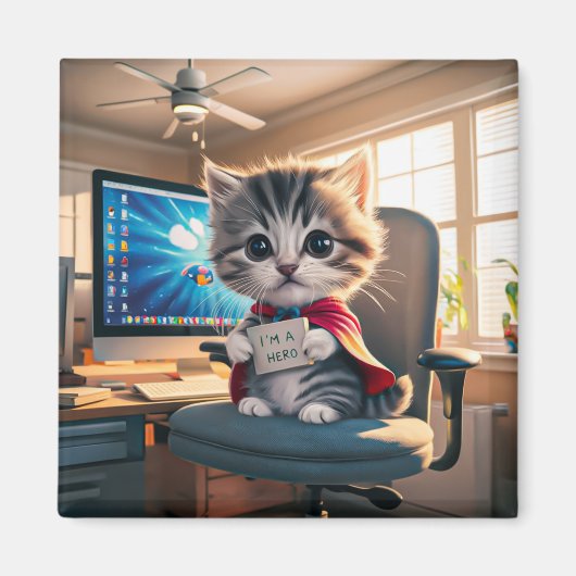 Aimant Chat aimanté avec réveil (Devant)