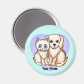 Aimant Chat aime le chien (Recto/Verso)