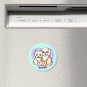 Aimant Chat aime le chien (In Situ (Lave-vaisselle))