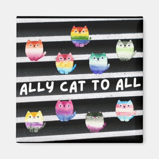 Aimant Chat allié à tous (Devant)