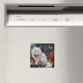 Aimant Chat angora turc Halloween effrayant (In Situ (Lave-vaisselle))