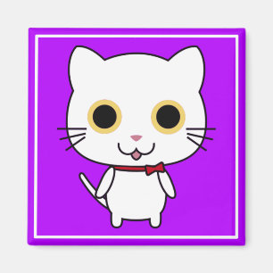 Aimant Chat anthropomorphe blanc Clipart