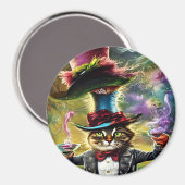 Aimant Chat anthropomorphique Mad Hatter Imaginaire Fairy (Recto/Verso)