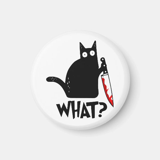 Aimant Chat assassin avec couteau (Devant)