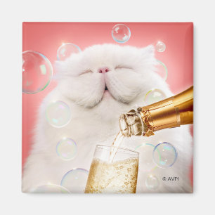 Aimant Chat au Champagne