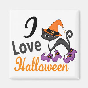 Aimant Chat avec amour Halloween des bottes I