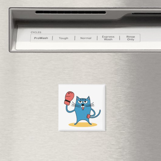 Aimant Chat avec gants de boxe (In Situ (Lave-vaisselle))