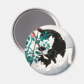 Aimant Chat avec Plante tomate (1931) par Hiroaki Takahas (Recto/Verso)