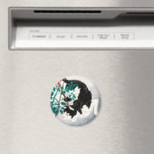 Aimant Chat avec Plante tomate (1931) par Hiroaki Takahas (In Situ (Lave-vaisselle))