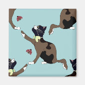 Aimant Chat avec un arc attrape une coccinelle. (Devant)