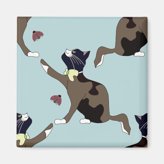 Aimant Chat avec un arc attrape une coccinelle. (Devant)