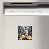 Aimant Chat Bengale D'Halloween Avec Peur Citrouille (In Situ (Lave-vaisselle))