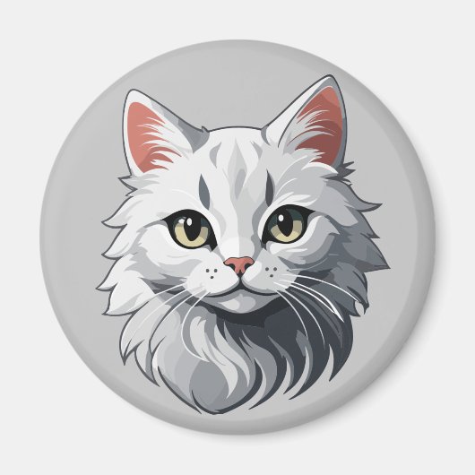 Aimant Chat Blanc Charmant (Devant)